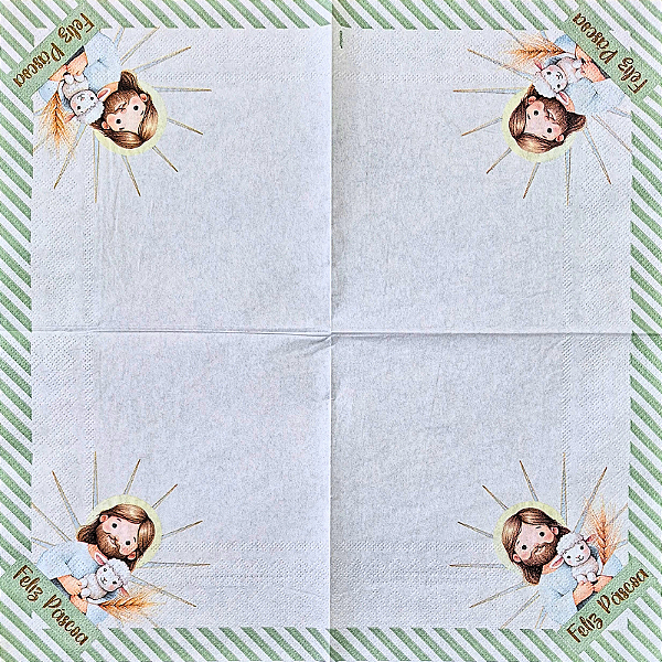 Guardanapo para Decoupage 33x33 Tema Feliz Páscoa Modelo 2