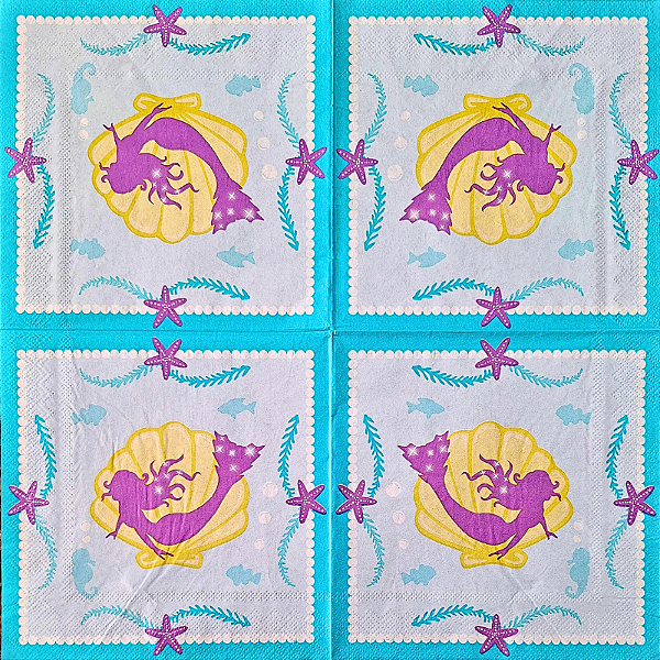 Guardanapo para Decoupage 33x33 Tema Marinho Sereia