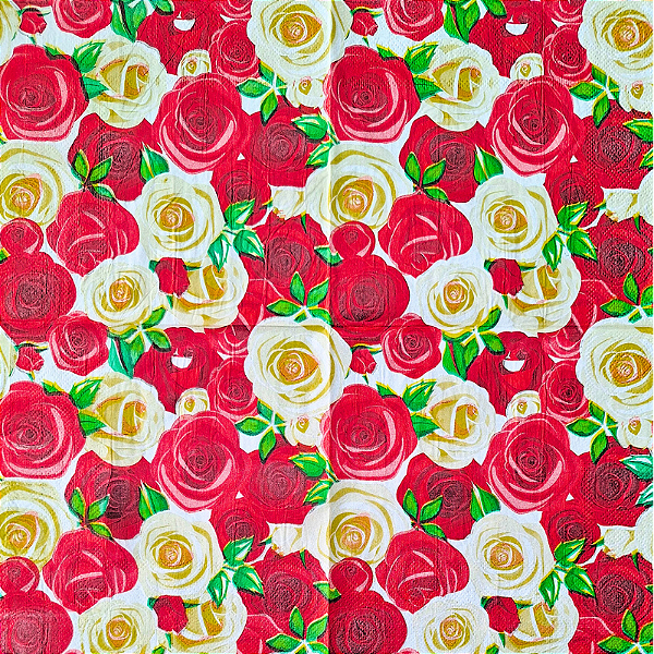 Guardanapo para Decoupage 33x33 Mar de Rosas Modelo 2