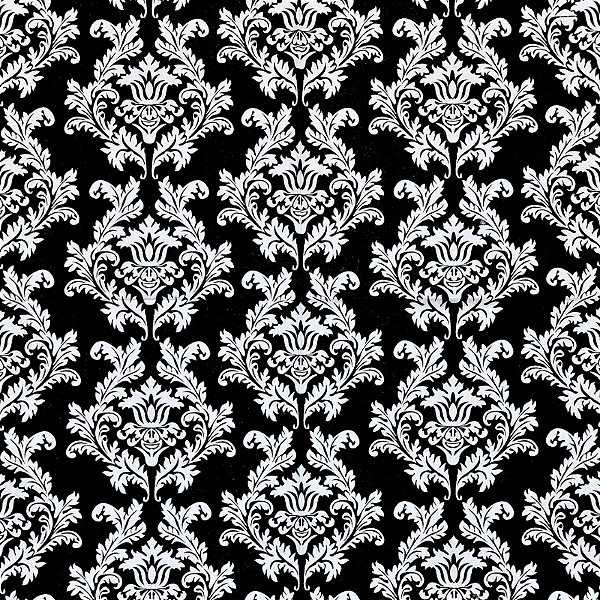 Guardanapo para Decoupage 33x33 Arabesco Branco em Fundo Preto