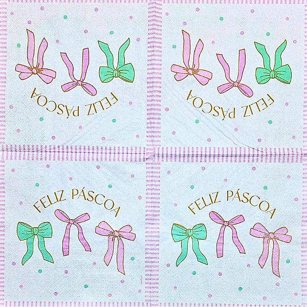 Guardanapo para Decoupage 33x33 Tema Feliz Páscoa Modelo 3