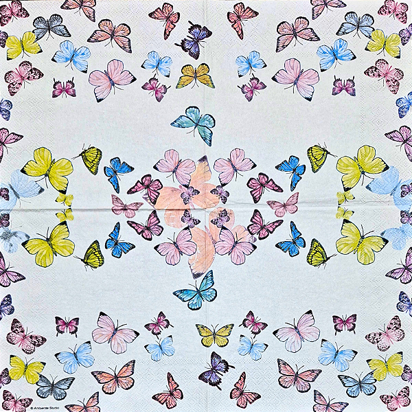Guardanapo para Decoupage 33x33 O Vôo das Borboletas