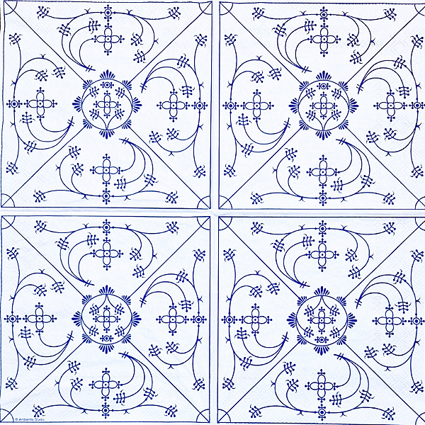Guardanapo para Decoupage 33x33 Tema Indisch Blau
