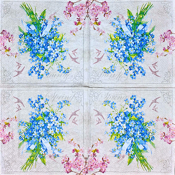 Guardanapo para Decoupage 33x33 Buquê de Flores da Primavera
