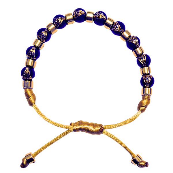 Pulseira Dezena de Nossa Senhora Aparecida Azul e Dourado