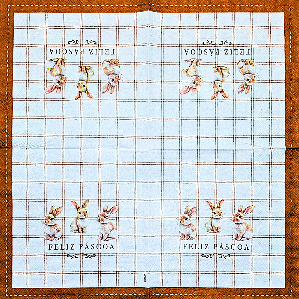 Guardanapo para Decoupage 33x33 Tema Feliz Páscoa Modelo 5