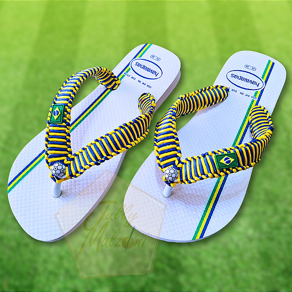Chinelo Havaianas Personalizado Tema Brasil Copa do Mundo