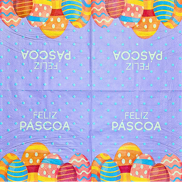 Guardanapo para Decoupage 33x33 Tema Feliz Páscoa Modelo 7