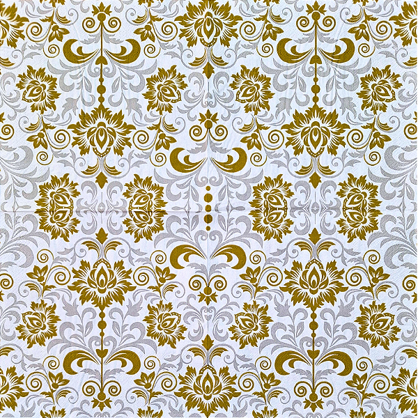 Guardanapo para Decoupage 33x33 Arabesco Dourado e Cinza