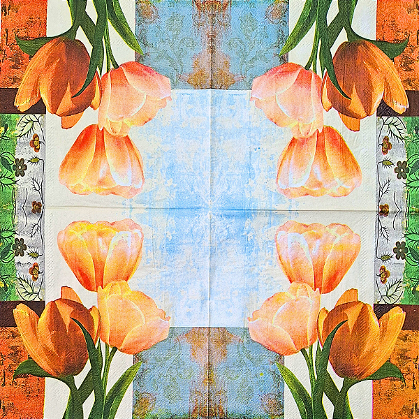 Guardanapo para Decoupage 33x33 Tulipas ao Amanhecer