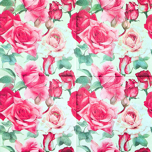 Guardanapo para Decoupage 33x33 Jardim de Rosas Delicadas