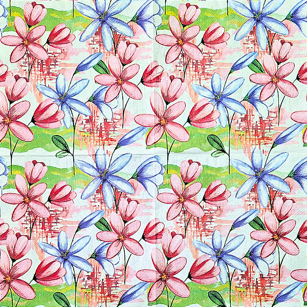 Guardanapo para Decoupage 33x33 Floral Rosa e Lilás