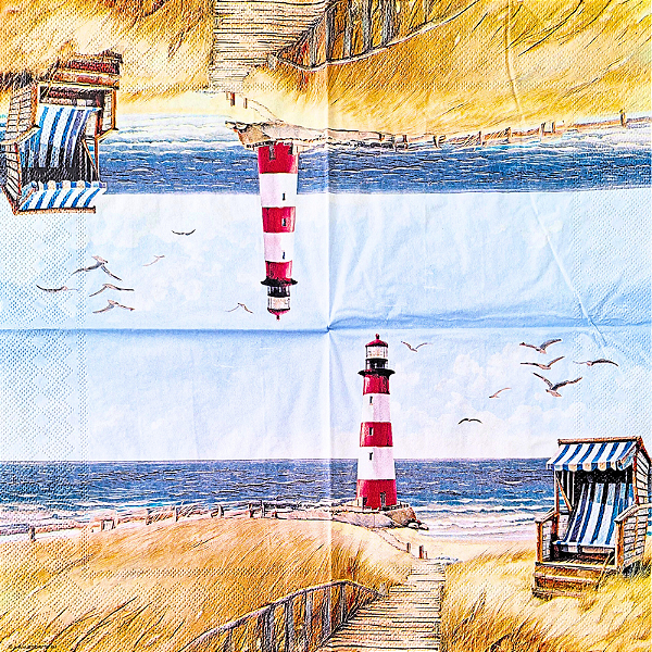 Guardanapo para Decoupage 33x33 Farol na Praia