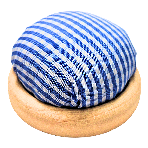 Alfineteiro para Agulhas Modelo Domo Xadrez Azul e Branco