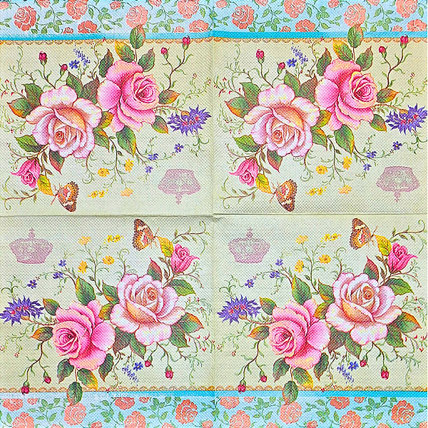 Guardanapo para Decoupage 33x33 Rosas Majestosas