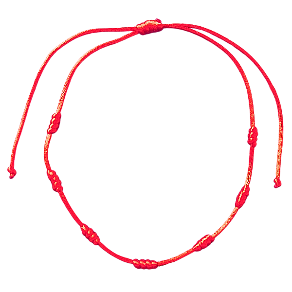 Pulseira 7 Nós Ajustável Vermelha