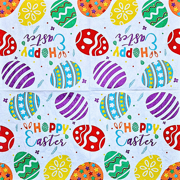 Guardanapo para Decoupage 33x33 Tema Feliz Páscoa Modelo 8