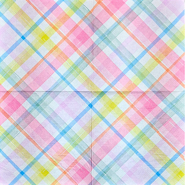Guardanapo para Decoupage 33x33 Tartan Tom Pastel