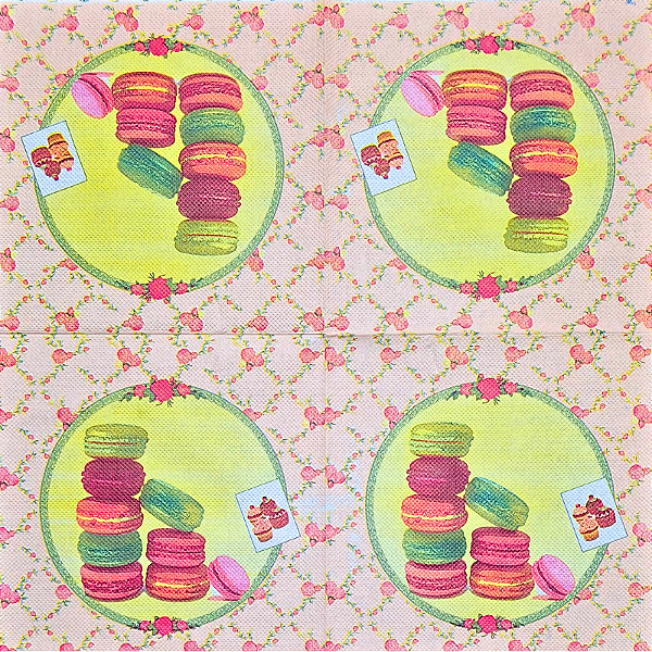 Guardanapo para Decoupage 33x33 Macarons Franceses