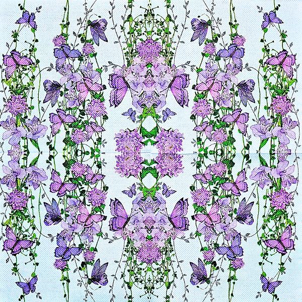 Guardanapo para Decoupage 33x33 Borboletas Lilás