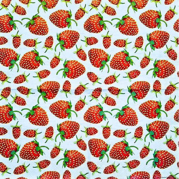 Guardanapo para Decoupage 33x33 Morangos
