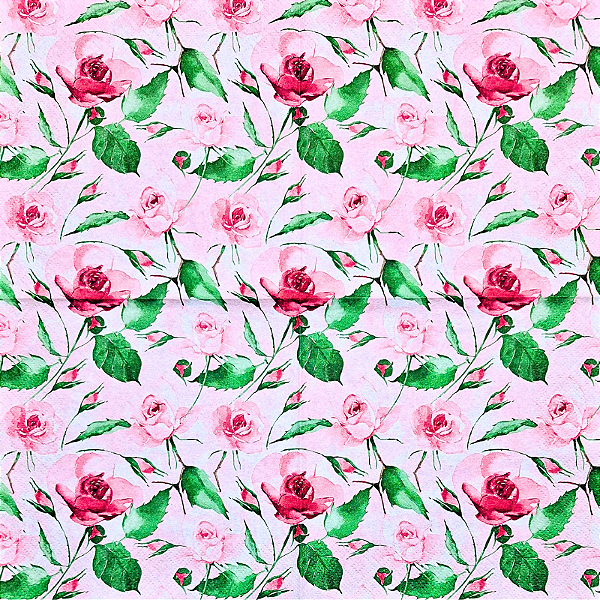 Guardanapo para Decoupage 33x33 Jardim de Rosas na Primavera