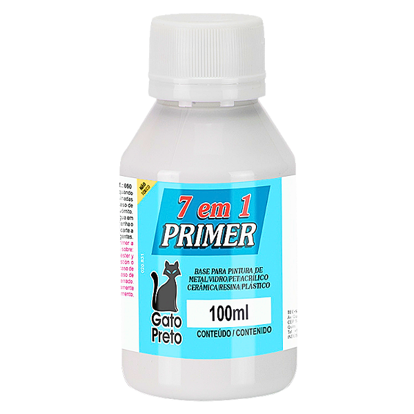 Primer 7 em 1 com 100ml Branco Gato Preto