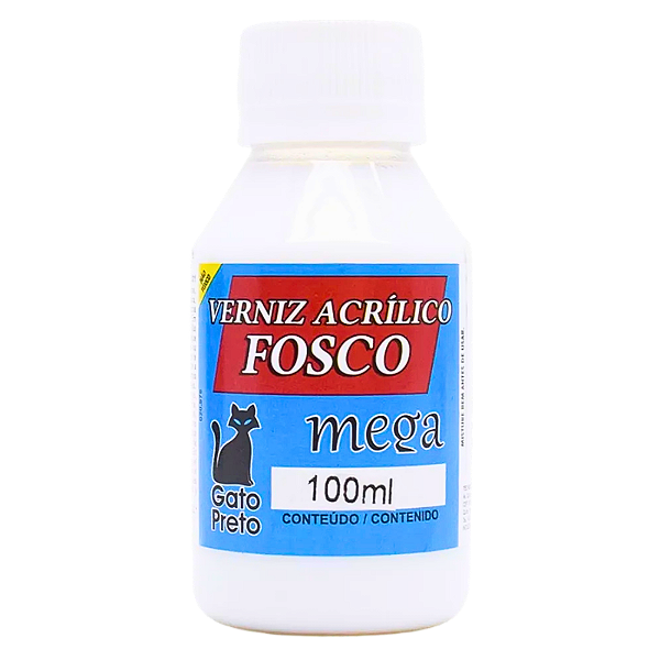 Verniz Acrílico Fosco 100ml Mega Gato Preto