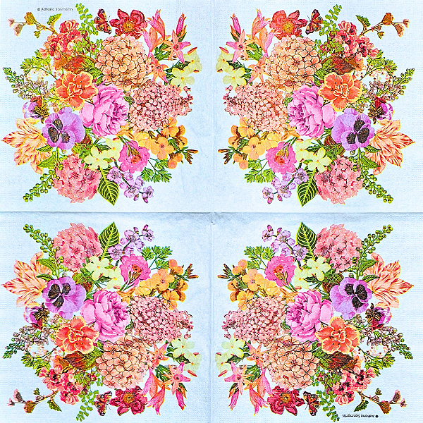 Guardanapo para Decoupage 33x33 Buquê de Flores by Adriana Sanmartin