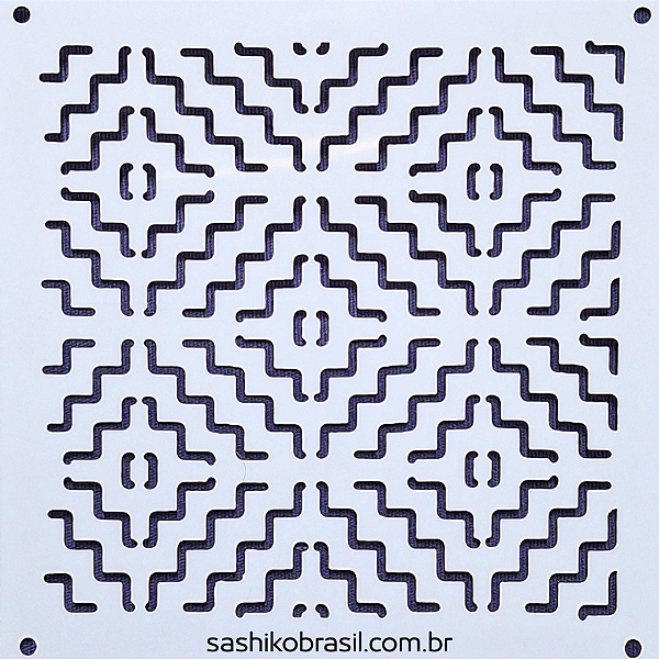 Gabarito para Bordado Sashiko 10cm x 10cm em Stencil Modelo 3
