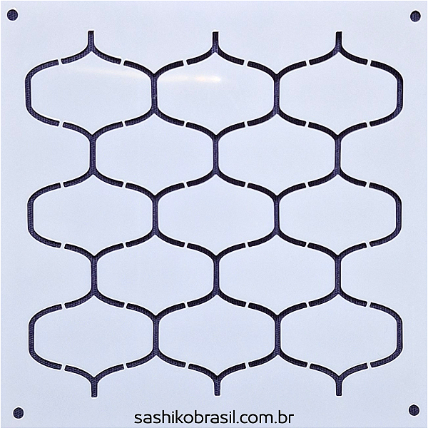 Gabarito para Bordado Sashiko 10cm x 10cm em Stencil Modelo 6