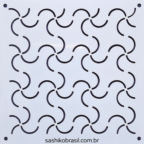 Gabarito para Bordado Sashiko 10cm x 10cm em Stencil Modelo 8