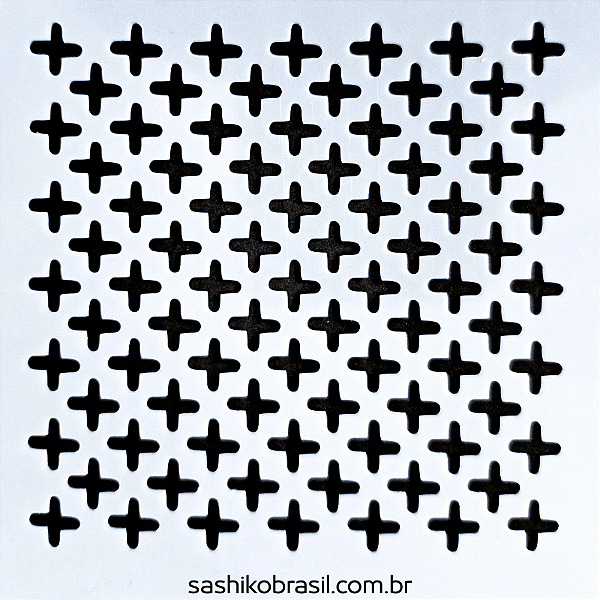 Gabarito para Bordado Sashiko 10cm x 10cm em Stencil Modelo 9