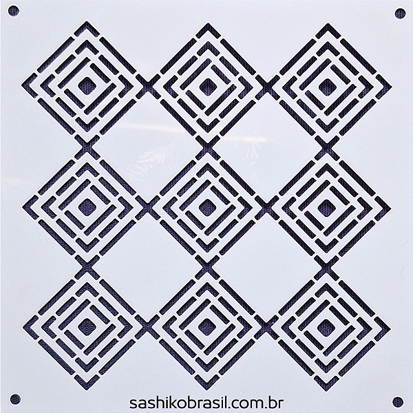 Gabarito para Bordado Sashiko 10cm x 10cm em Stencil Modelo 12