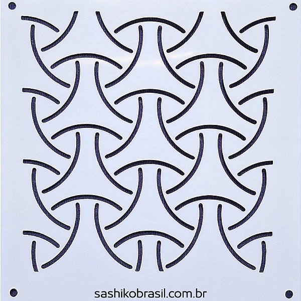Gabarito para Bordado Sashiko 10cm x 10cm em Stencil Modelo 15
