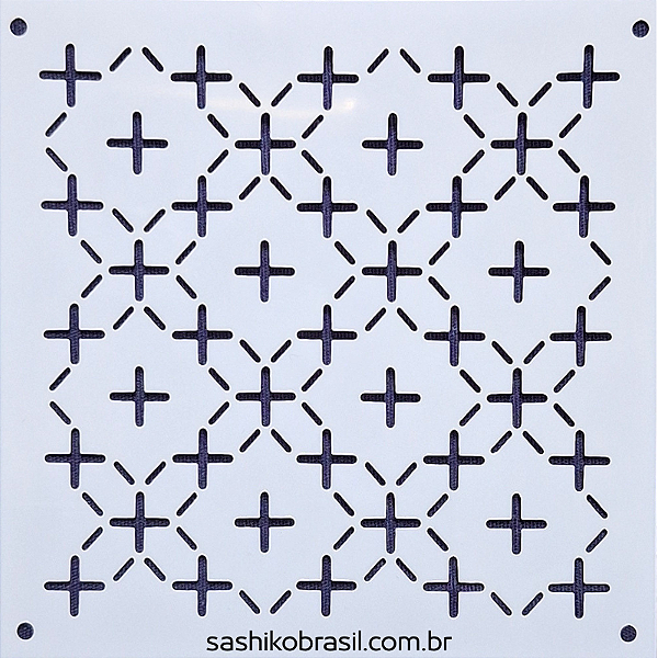Gabarito para Bordado Sashiko 10cm x 10cm em Stencil Modelo 16