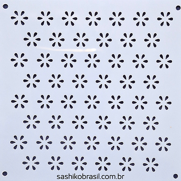 Gabarito para Bordado Sashiko 10cm x 10cm em Stencil Modelo 19