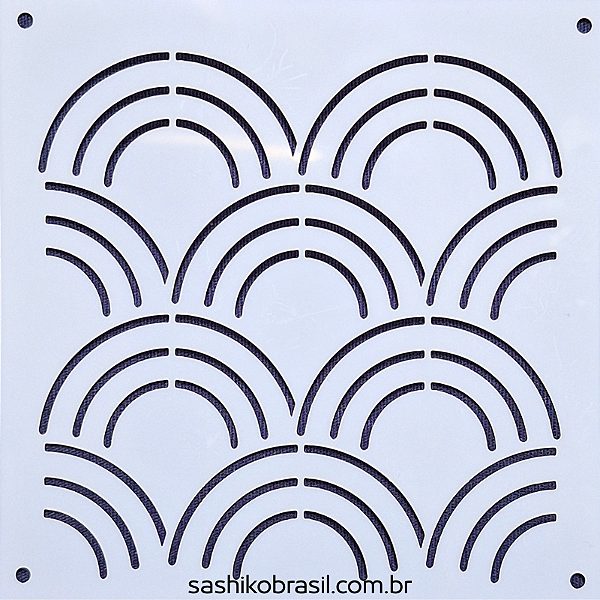 Gabarito para Bordado Sashiko 10cm x 10cm em Stencil Modelo 21