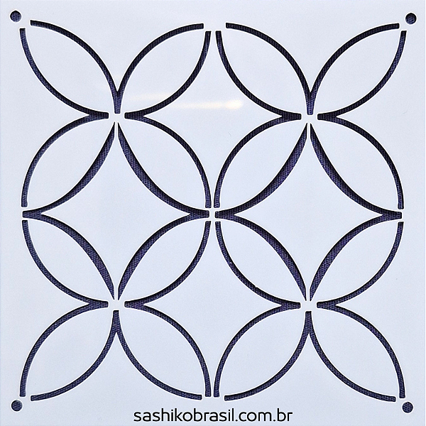 Gabarito para Bordado Sashiko 10cm x 10cm em Stencil Modelo 23