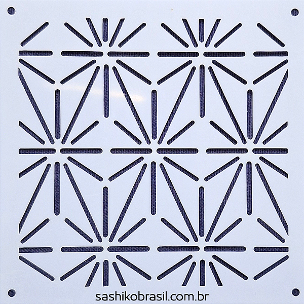 Gabarito para Bordado Sashiko 10cm x 10cm em Stencil Modelo 25