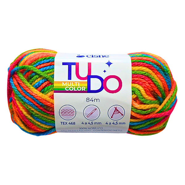 Novelo de Lã Tricô Crochê 40g 84m Cisne Tudo Multicolor 400 Coats