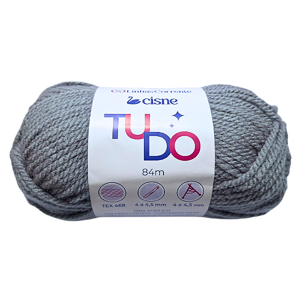 Novelo de Lã para Tricô Crochê 40g 84m Cisne Tudo Cor 8081 Coats