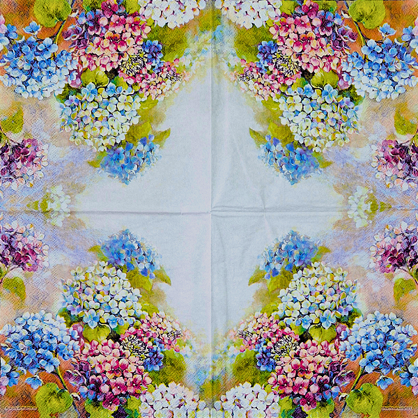 Guardanapo para Decoupage 33x33 Hortênsias da Holanda Modelo 3
