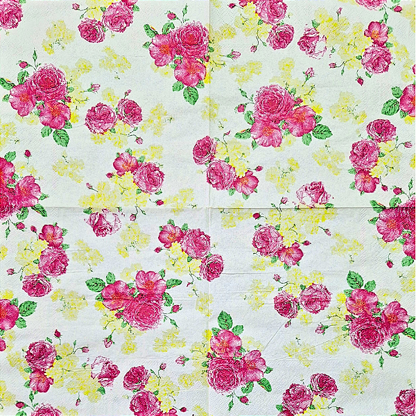 Guardanapo para Decoupage 33x33 Rosas Rústicas