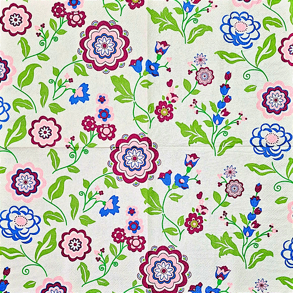 Guardanapo para Decoupage 33x33 Floral Escandinavo