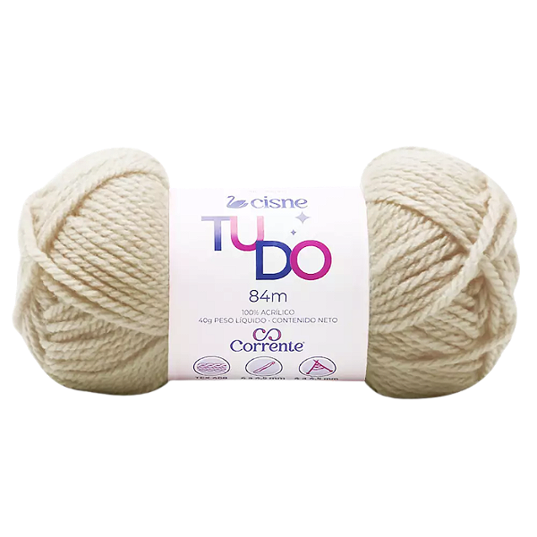 Novelo de Lã para Tricô Crochê 40g 84m Cisne Tudo Cor 803 Coats