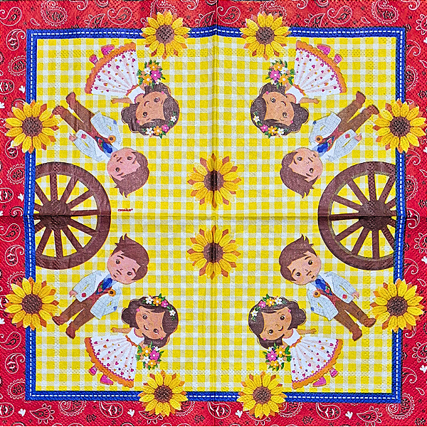 Guardanapo para Decoupage 25x25 Tema Festa Junina Modelo 2