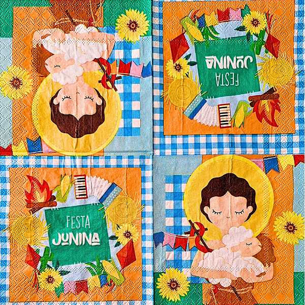 Guardanapo para Decoupage 25x25 Tema Festa Junina Modelo 3
