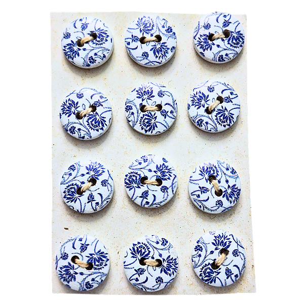 Kit de Botões com 2 Furos para Artesanato Floral Modelo 4 12 Peças