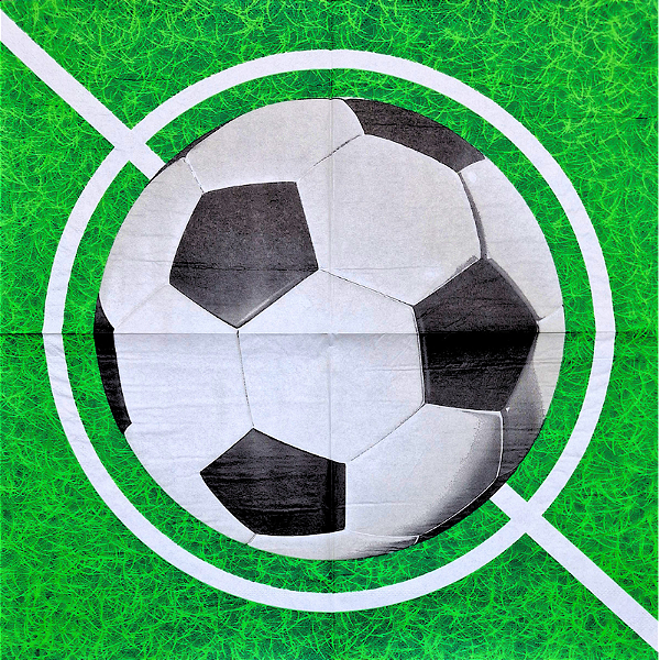 Guardanapo para Decoupage 33x33 Bola de Futebol no Gramado